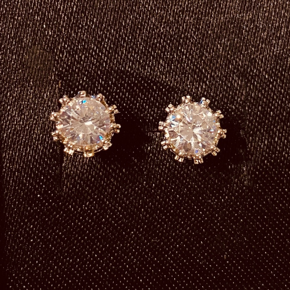 Silver crystal earrings